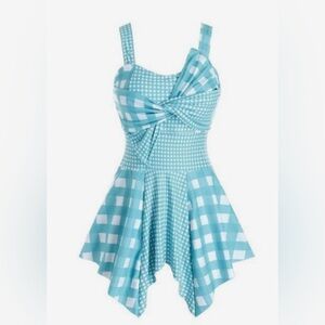 Rosegal Gingham & Houndstooth Swimsuit Size L (14) NWT